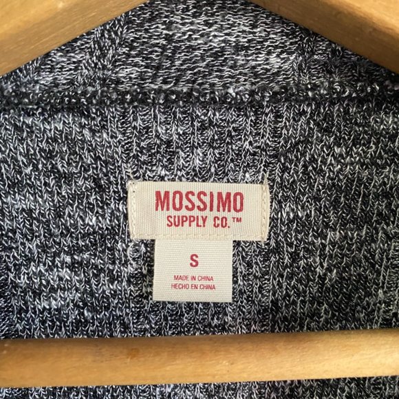 Mossimo Heathered Gray Wide Ribbed Knit Mock Neck Long Sleeve Swing Dress - Picture 6 of 9